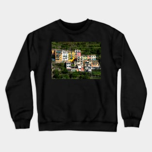 View on the cliff town of Manarola, one of the colorful Cinque Terre on the Italian west coast Crewneck Sweatshirt